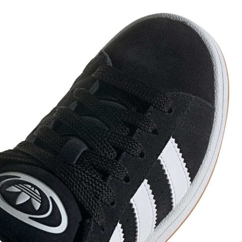 adidas Campus Black and White Low-Top Sneakers with Gum Sole