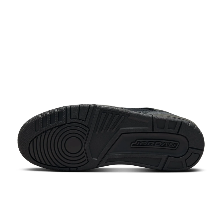 Jordan All-Black Sneakers with Textured Overlays and Visible Heel Window