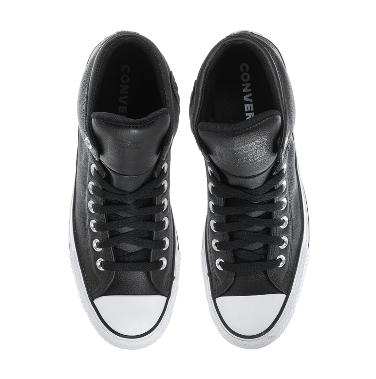 Converse Black High-Top Lace-Up Sneakers with White Toe Caps