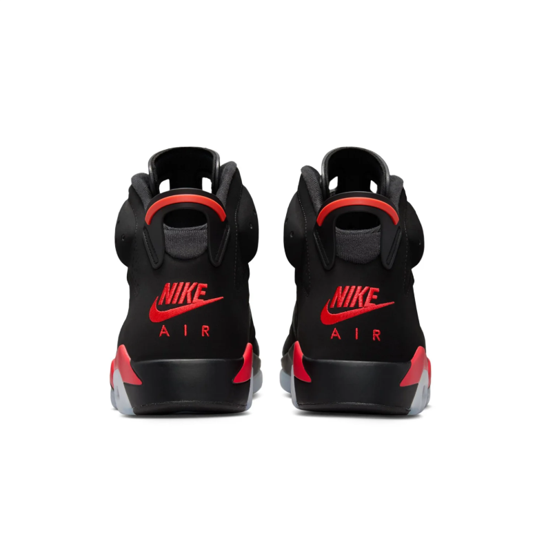 Jordan Black and Red High-Top Sneakers with Icy Blue Sole Accents