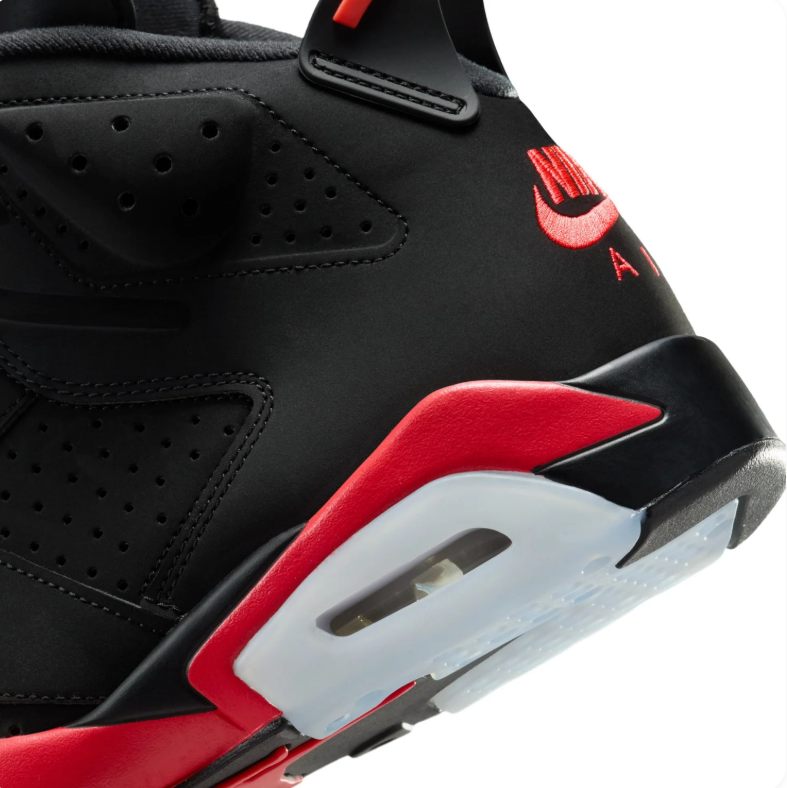 Jordan Black and Red High-Top Sneakers with Icy Blue Sole Accents