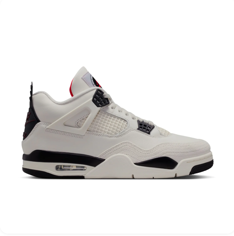 Jordan Off-White and Black Sneakers with Red Jumpman Accents