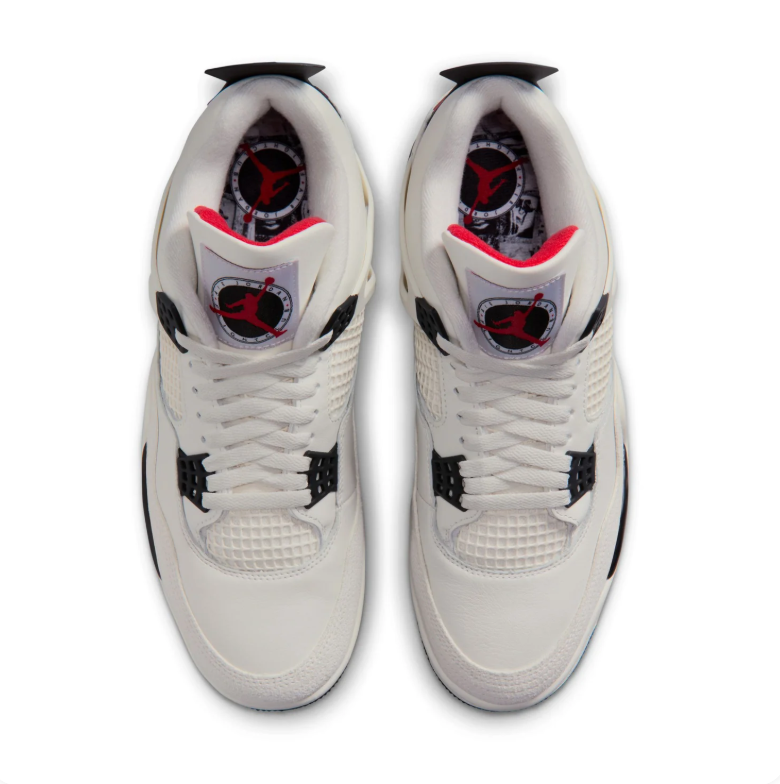 Jordan Off-White and Black Sneakers with Red Jumpman Accents