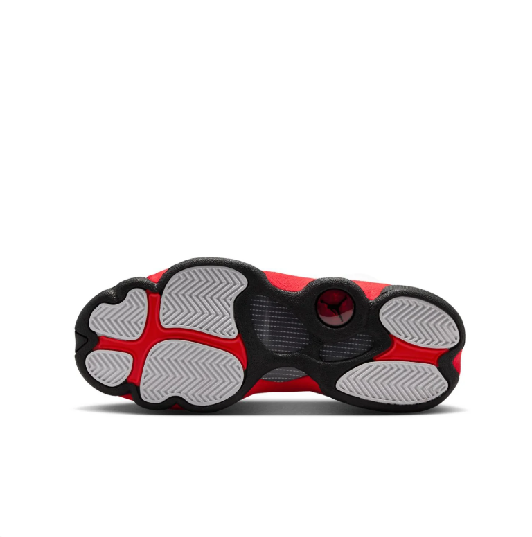 Jordan White and Red High-Top Sneakers with Dimpled Side Panels