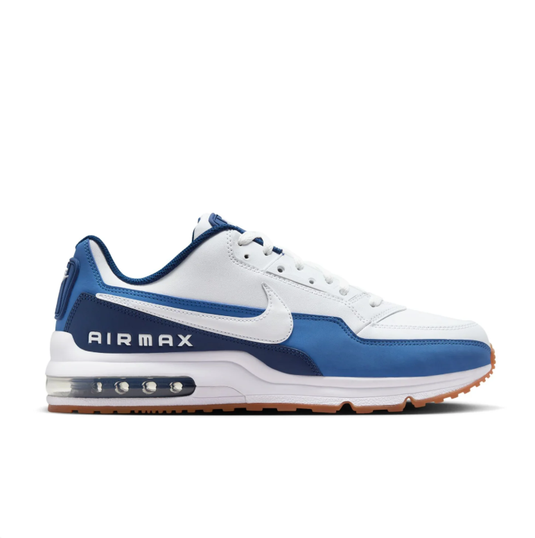 Nike Air Max White and Blue Low-Top Sneakers with Gum Sole