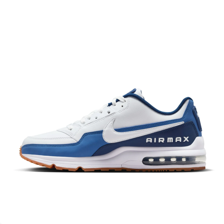 Nike Air Max White and Blue Low-Top Sneakers with Gum Sole