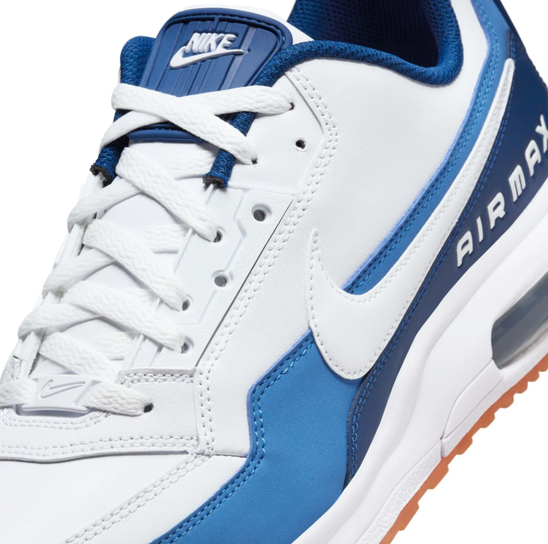 Nike Air Max White and Blue Low-Top Sneakers with Gum Sole