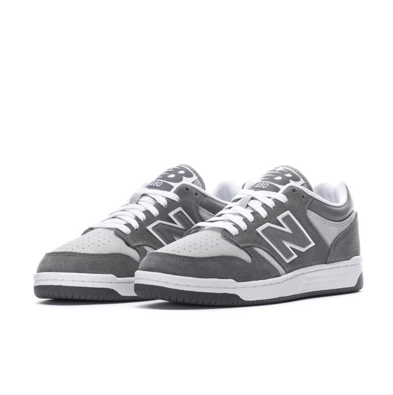 New Balance 480 Low-Top Sneakers – Gray and White