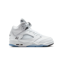 Air Jordan 5 High-Top Sneakers – White with Black Details and Icy Blue Sole