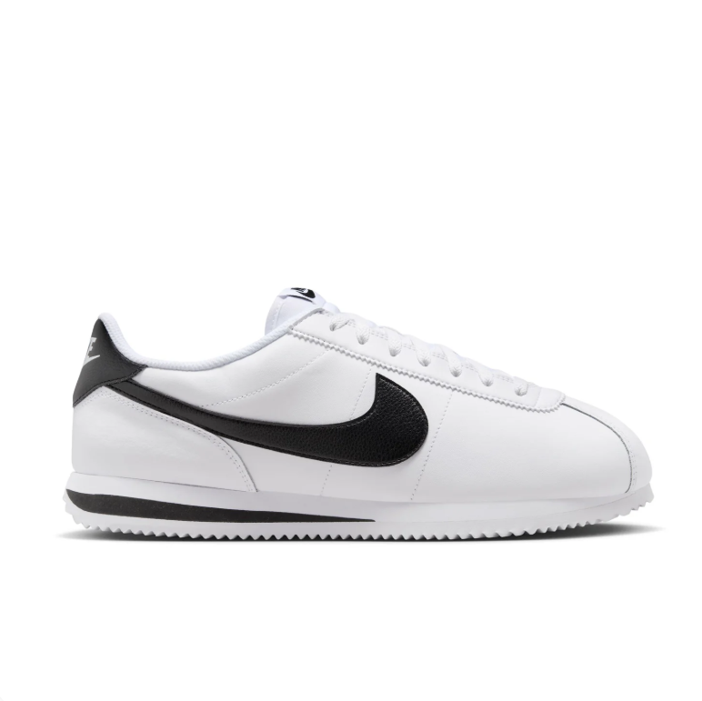 Nike White Low-Top Sneakers with Black Swoosh Details