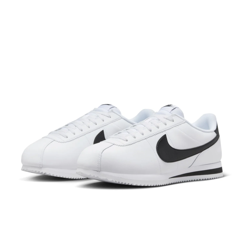 Nike White Low-Top Sneakers with Black Swoosh Details