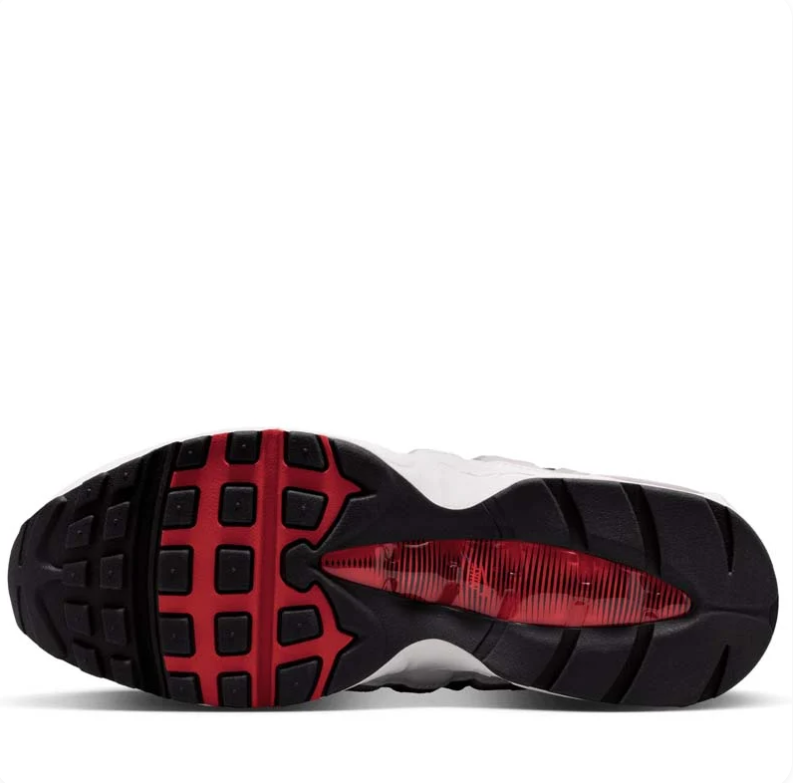 Nike Air Max White, Grey and Black Low-Top Sneakers with Red Accents