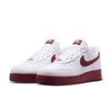 Nike White Low-Top Sneakers with Burgundy Swoosh and Soles