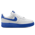 Nike Air Force 1 White and Royal Blue Low-Top Sneakers