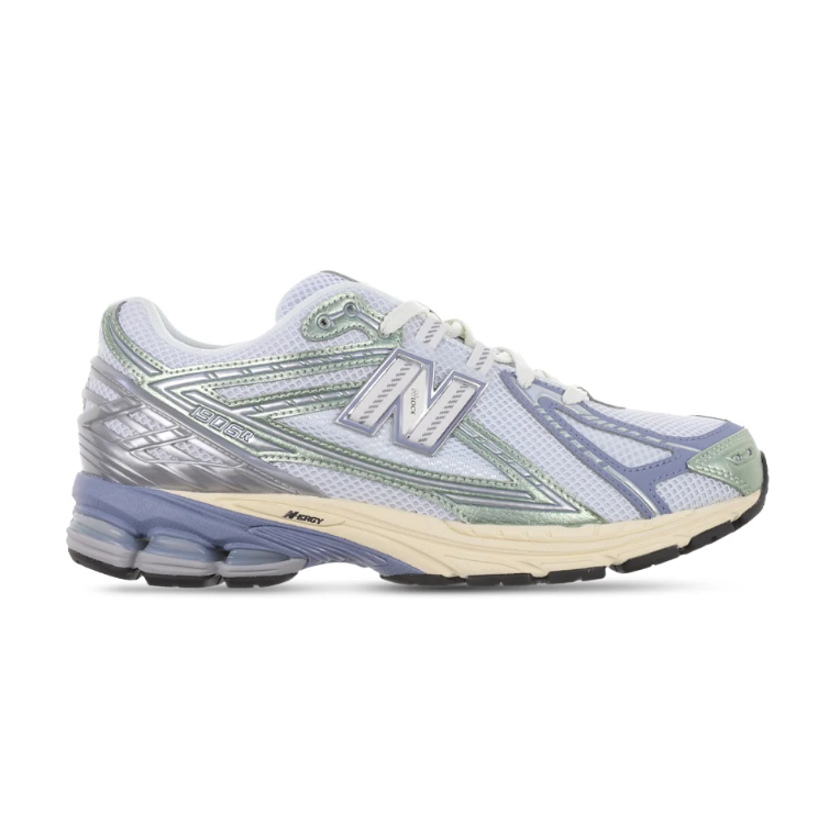 New Balance 1906R Silver and Lilac Mesh Sneakers with Mint Accents