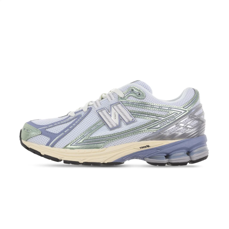 New Balance 1906R Silver and Lilac Mesh Sneakers with Mint Accents