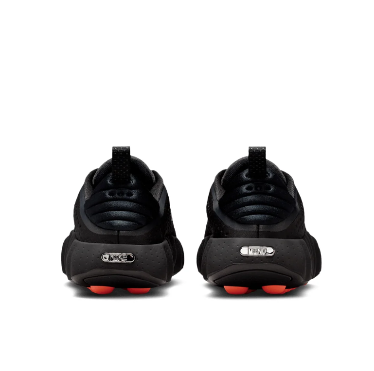 Nike Black Perforated Sneakers with Orange Outsole Pods