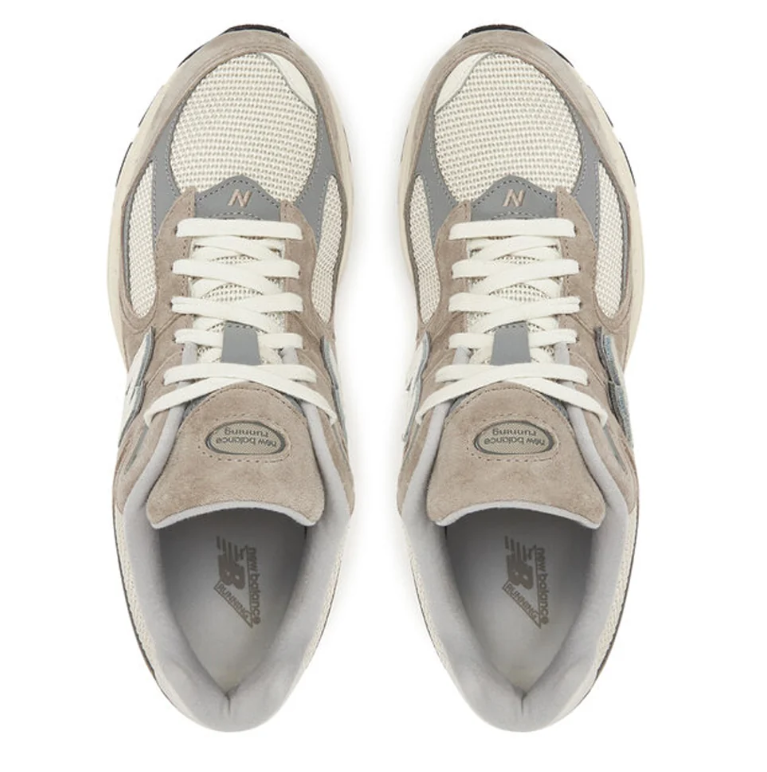 New Balance 2002 Beige and Grey Low-Top Sneakers with Cream Sole