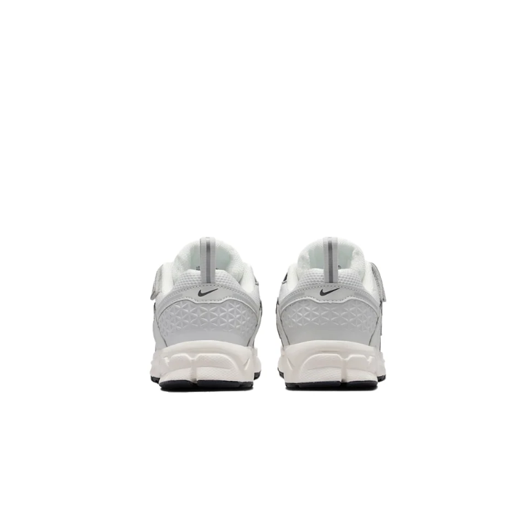 Nike White and Silver Low-Top Sneakers with Sculpted Soles
