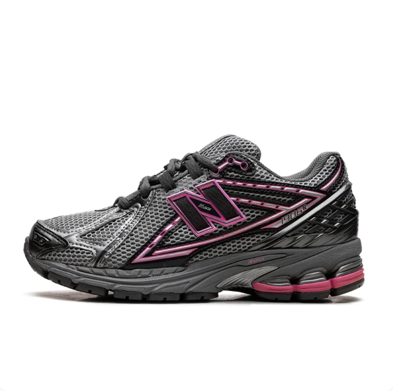 New Balance 1906R Sneakers – Gray and Black with Pink Accents