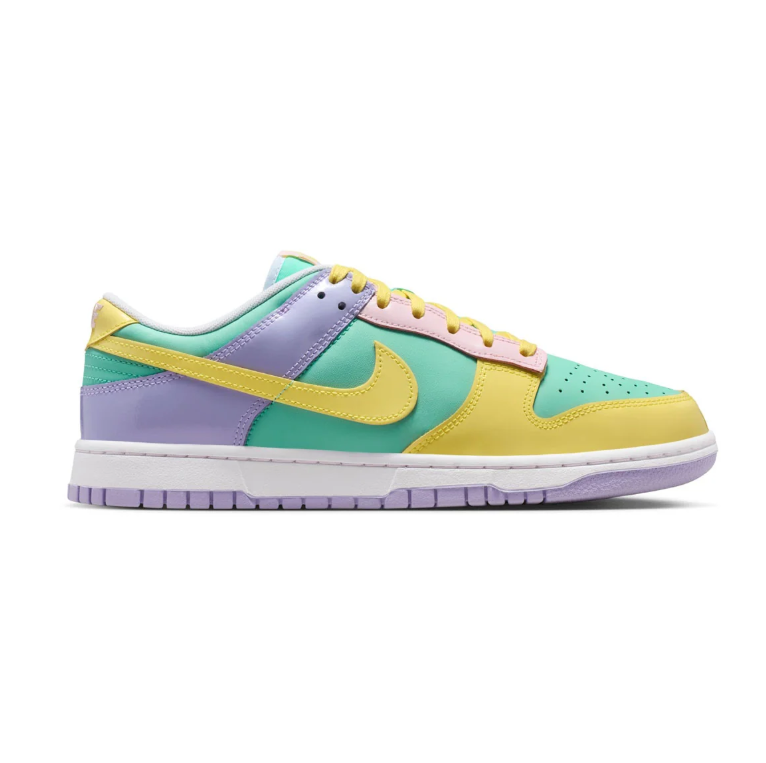 Nike Dunk Low Sneakers – Mint Green, Yellow, Lavender and Pink