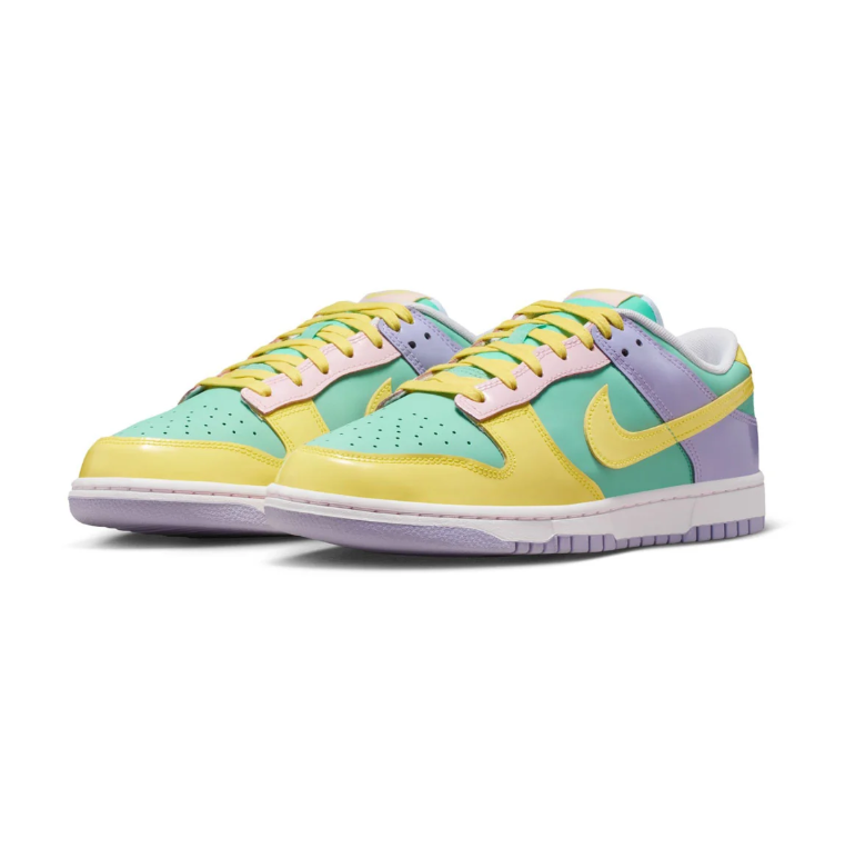 Nike Dunk Low Sneakers – Mint Green, Yellow, Lavender and Pink
